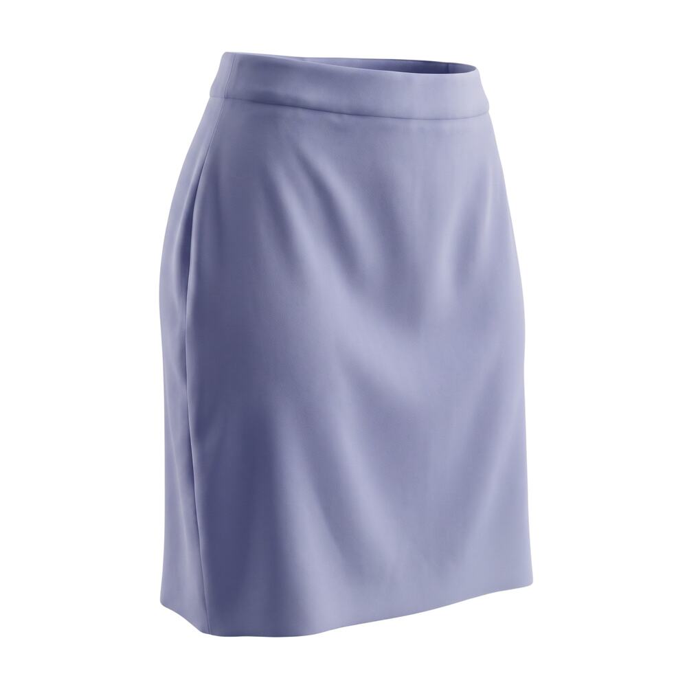 Hugo Buscati periwinkle silk skirt with mid rise waistband, side zipper closure,